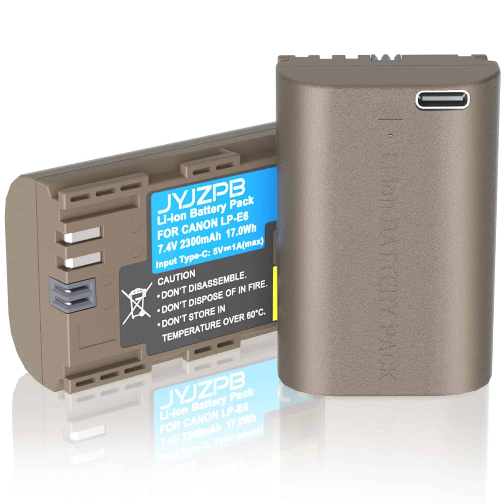 Batería de reemplazo JYJZPB LP-E6N LP-E6 con puerto tipo C