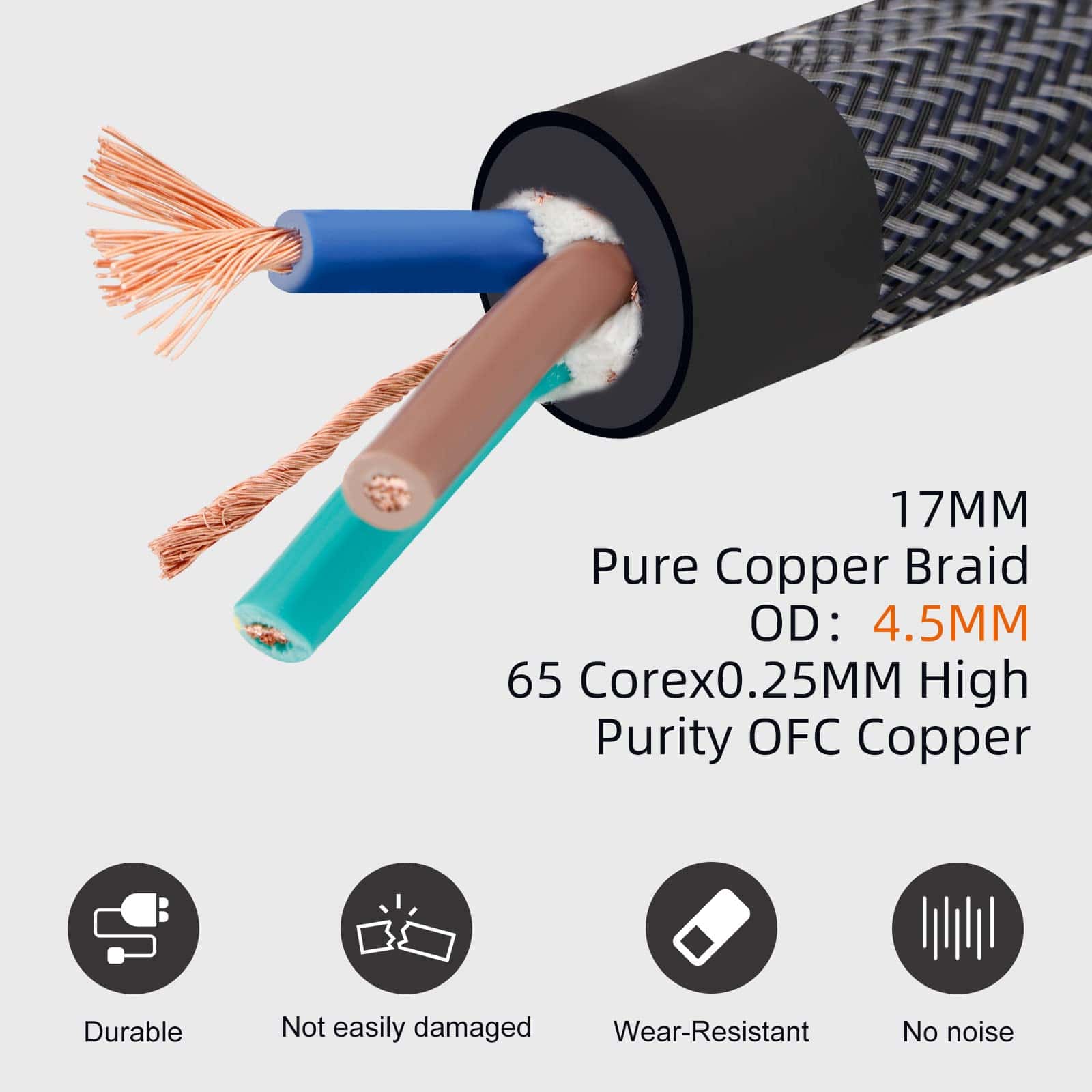 Cable de corriente de audio HiFi Monosaudio, Cable de - Imagen 4