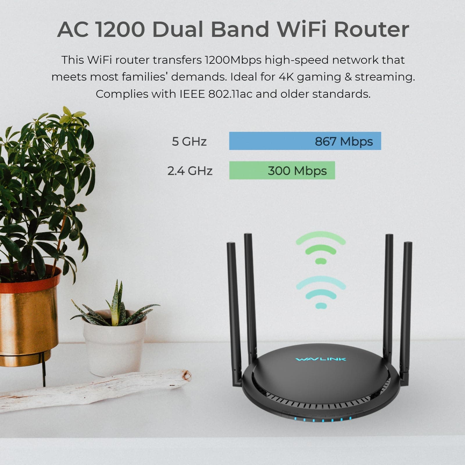 Router WiFi AC1200, WAVLINK Smart Dual Band 5Ghz+2.4Ghz, 4 - Image 3