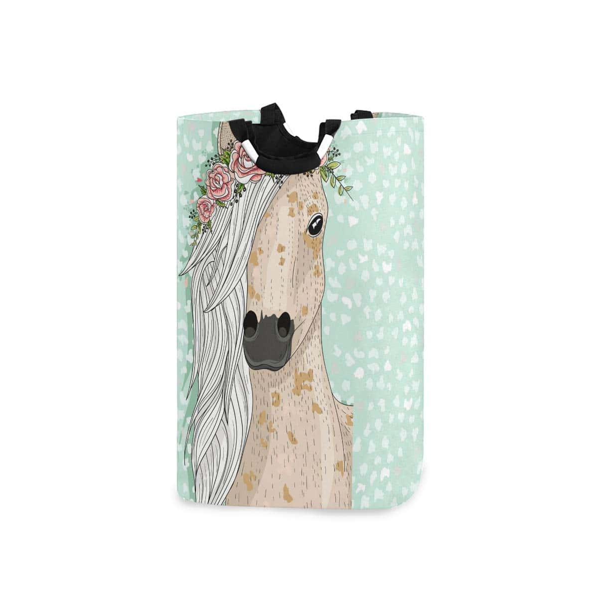 Cesta de almacenamiento grande con diseño de caballo y