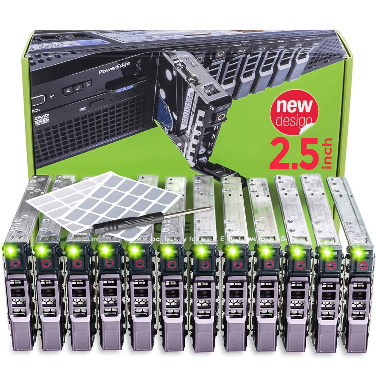 12-Pack 2.5" Drive Caddy - G176J Compatible for Dell