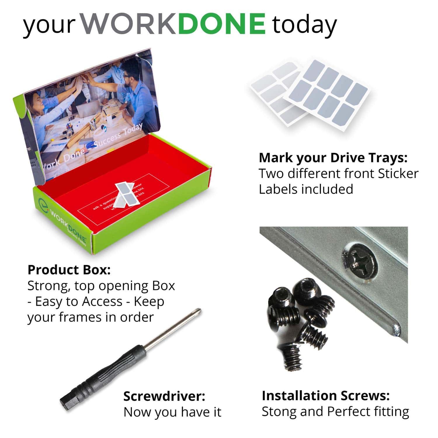WORKDONE 4-Pack - 2.5" Hard Drive Caddy G176J Compatible - Image 6