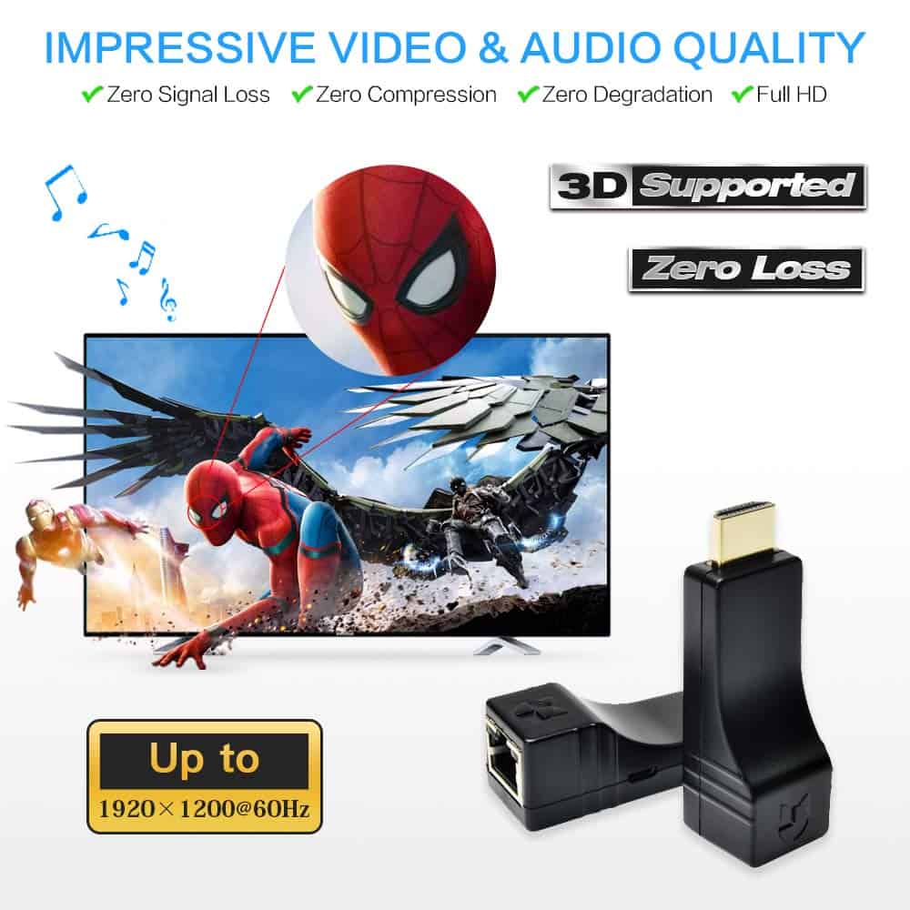 DDMALL HDMI Extensor de hasta 196 pies/60m, 1080P@60Hz Full - Imagen 5