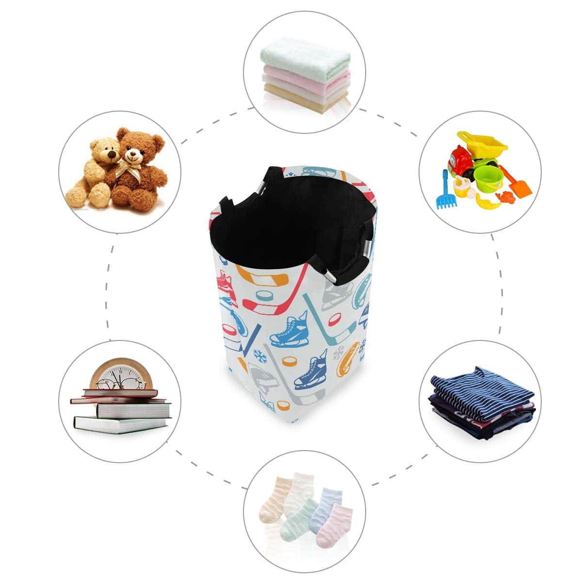 Cesto grande de almacenamiento con asas para ropa de niño, - Imagen 6