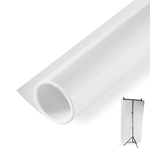 Meking 48X80 Pulgadas Fondo de PVC Mate y Liso Fondo Blanco