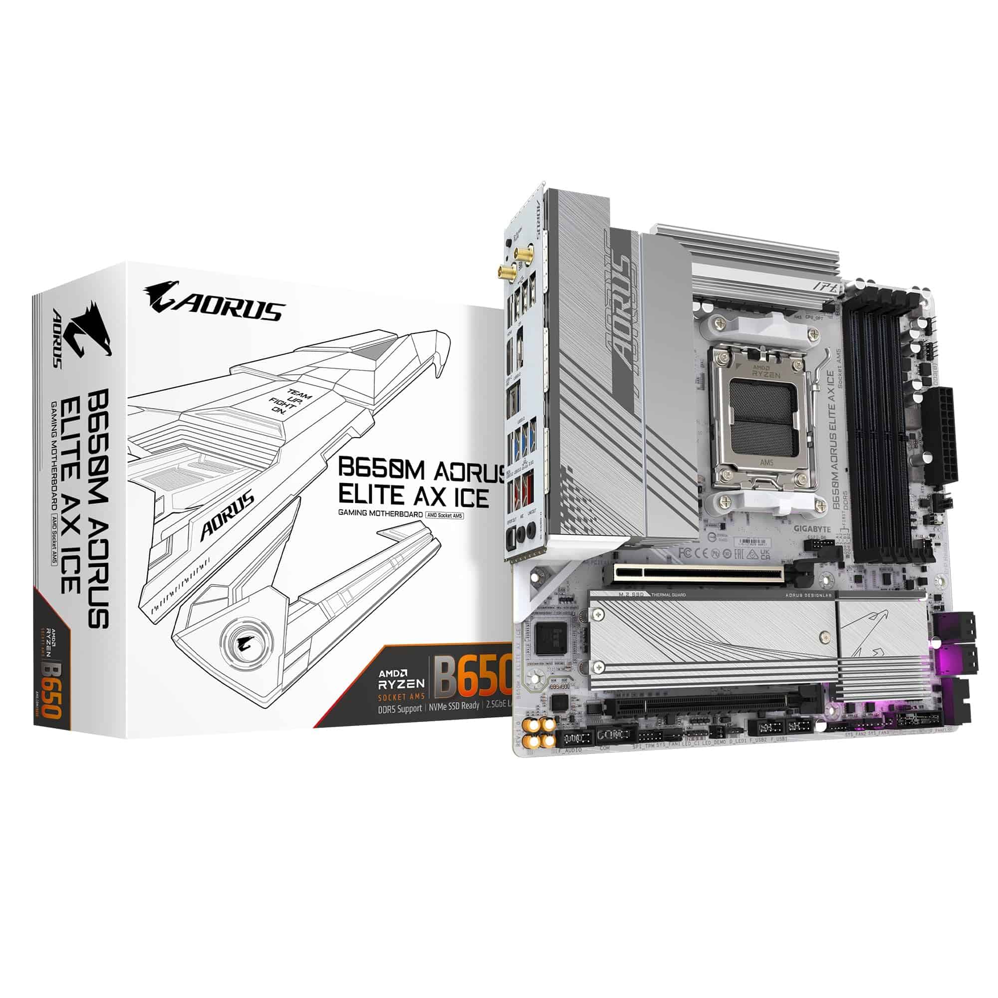 Placa Base GIGABYTE B650M AORUS Elite AX ICE AM5 LGA 1718