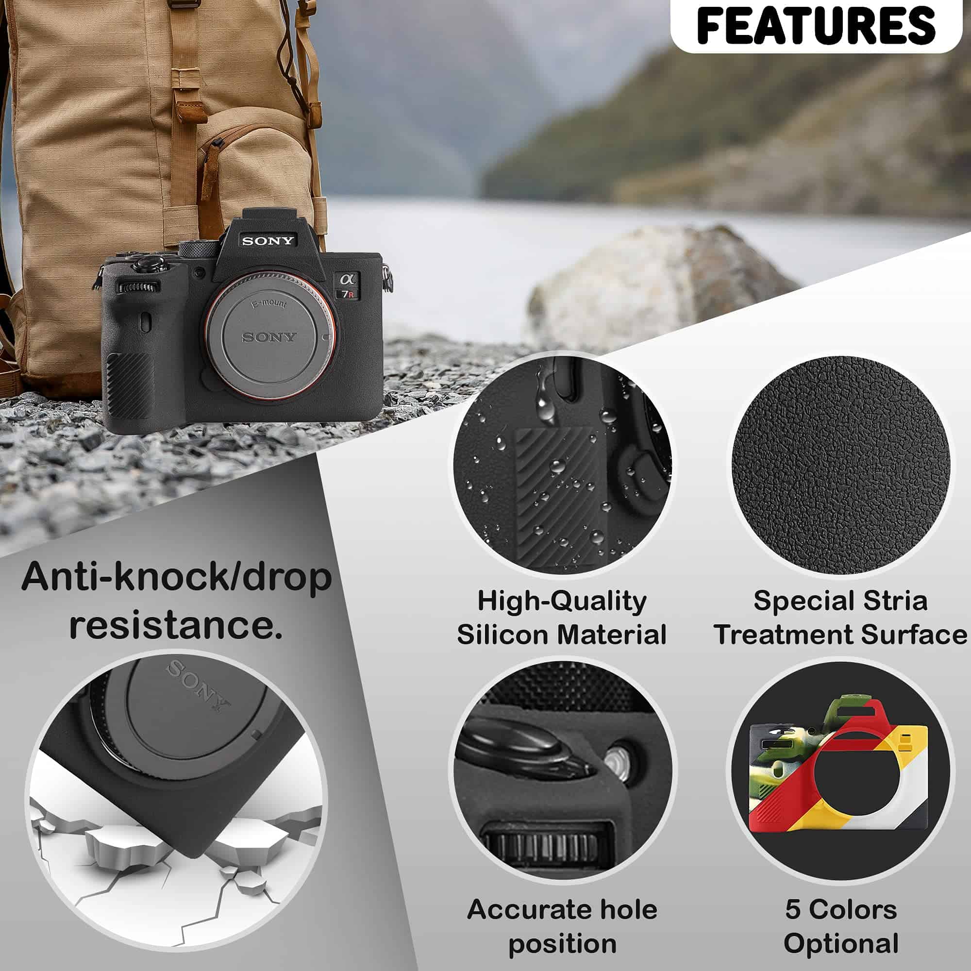 Funda de cámara profesional de silicona desmontable - Image 4