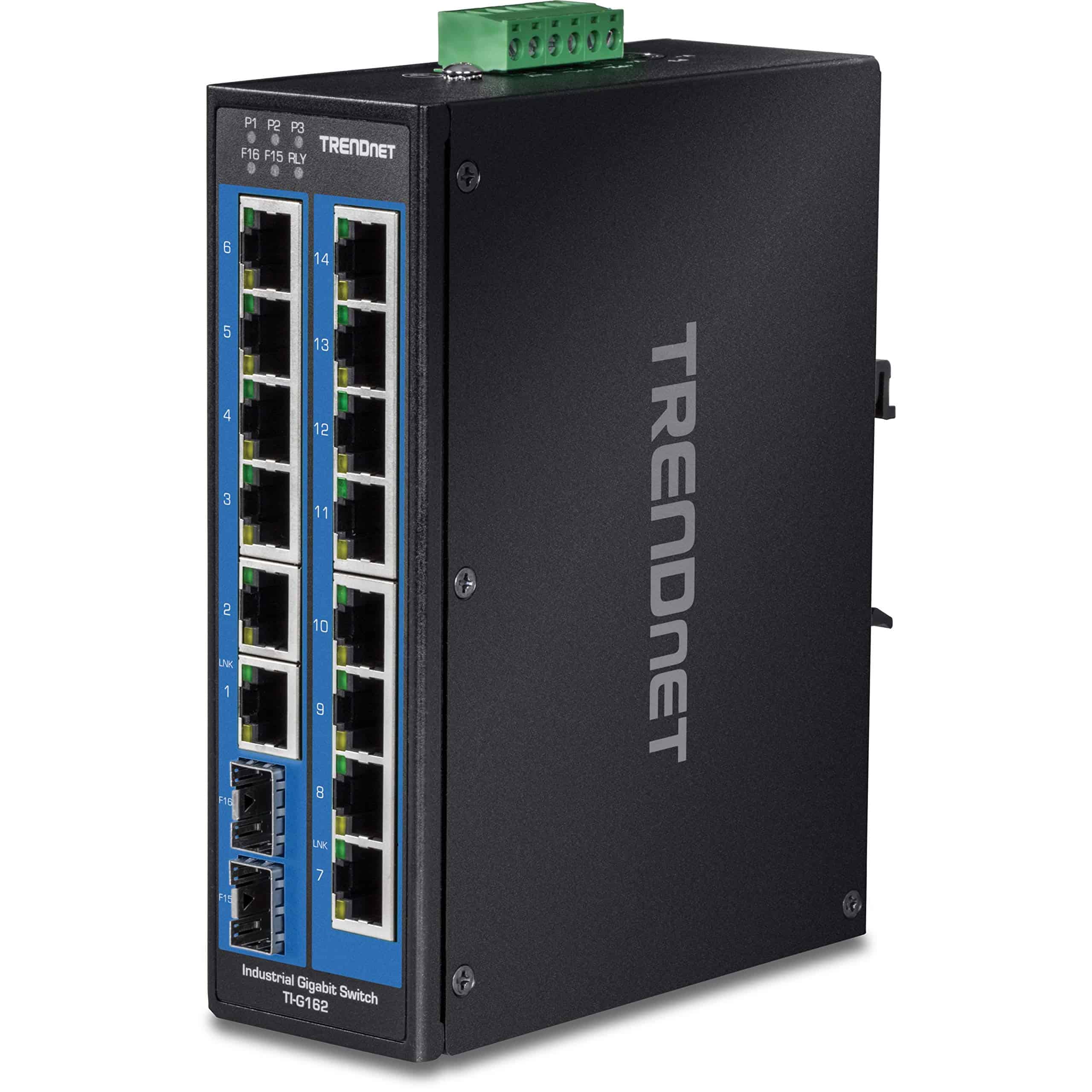 Switch de Carril DIN Industrial no Gestionable de 16