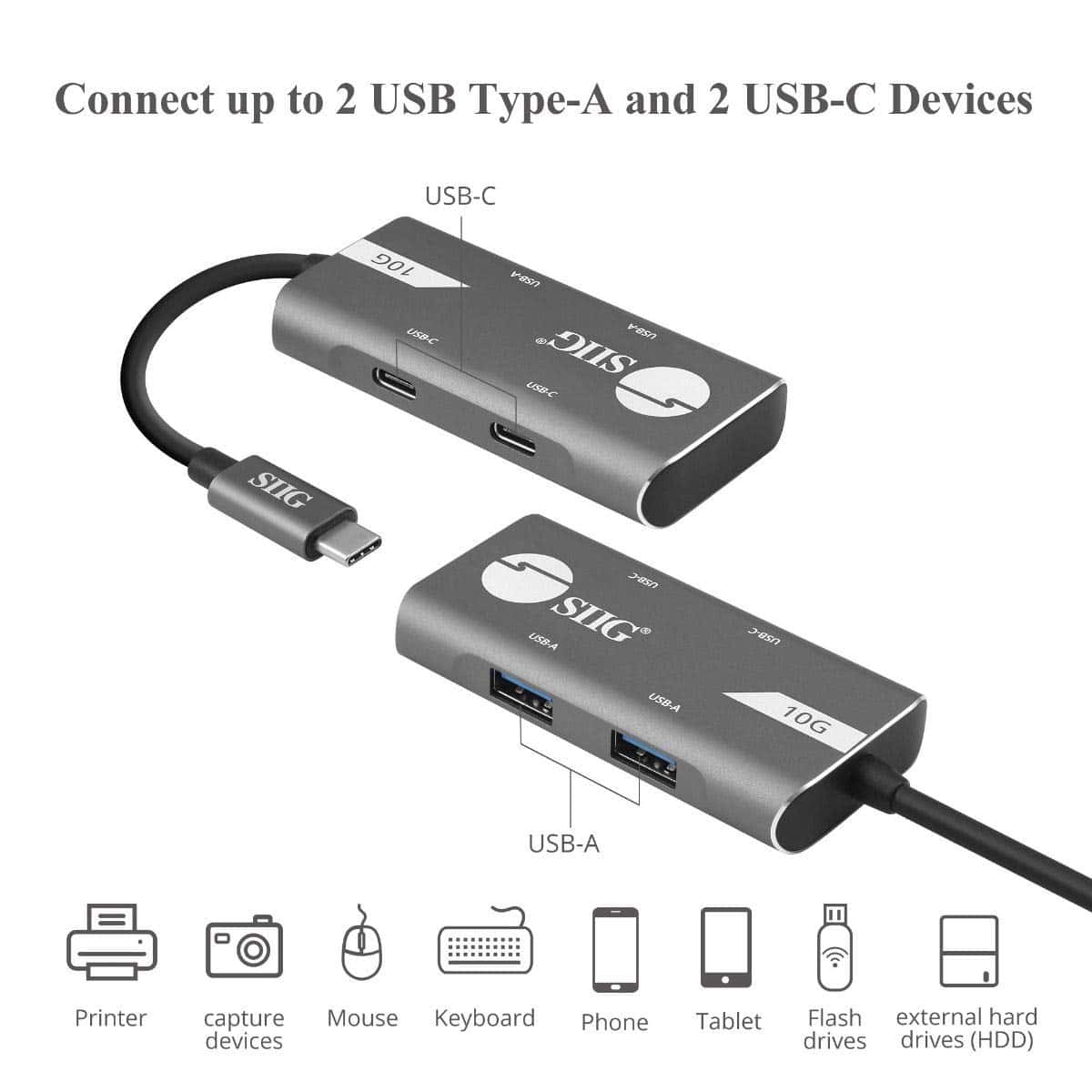 Concentrador USB de 4 Puertos 3.1 Gen 2 10G - 2A2C - Image 4