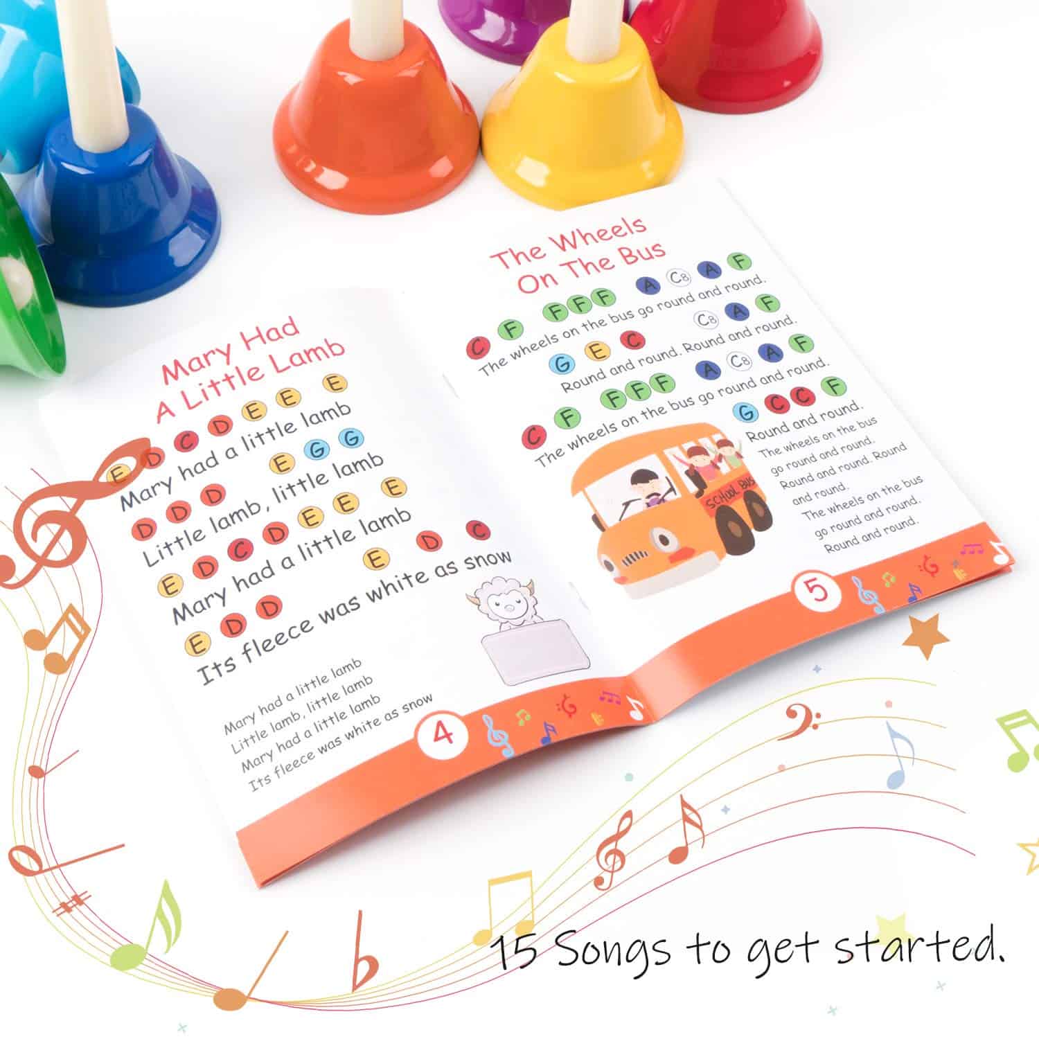 Campanas Manuales, Set de Campanas Musicales de 8 Notas con - Imagen 5