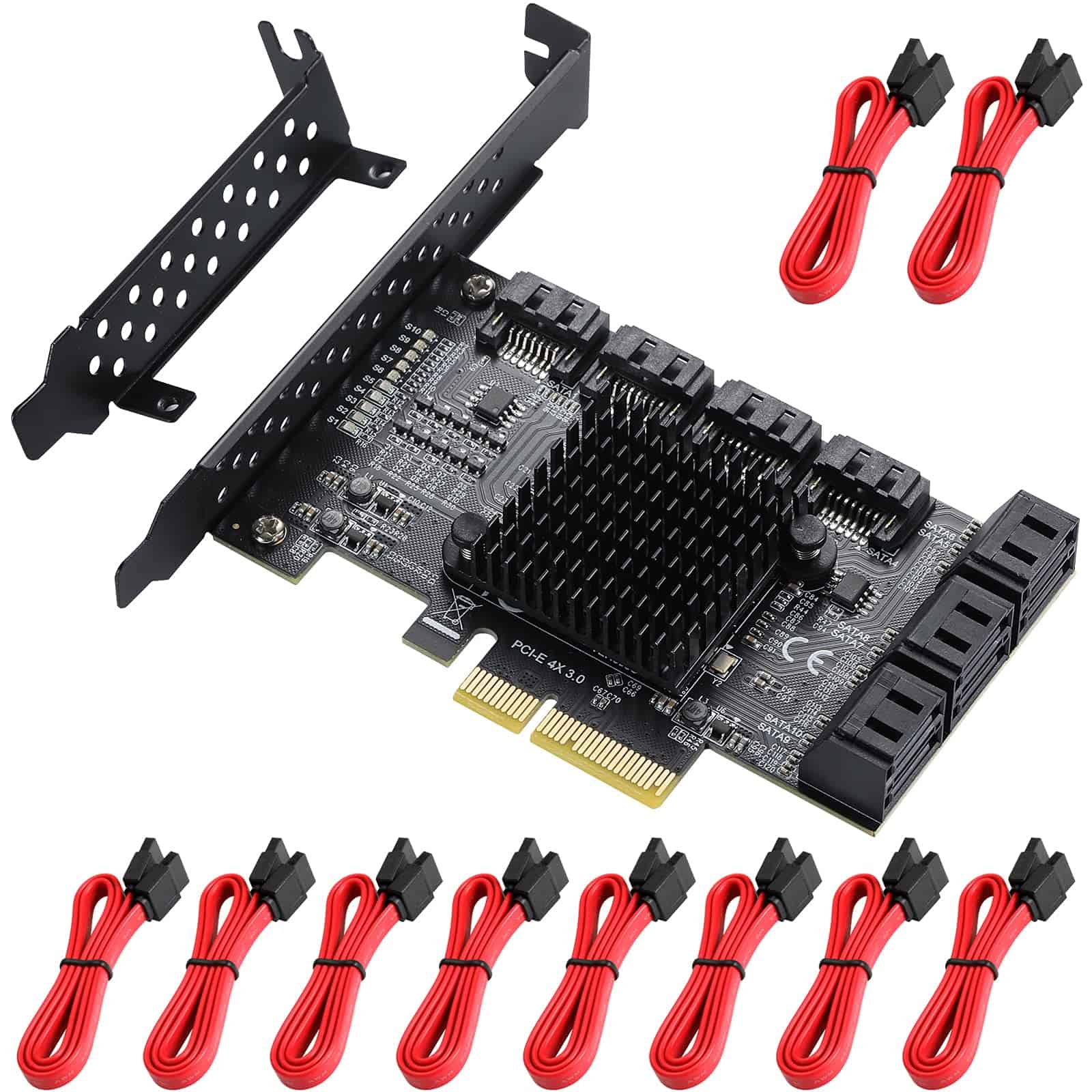 Tarjeta controladora MZHOU PCIe SATA de 10 Puertos con 10