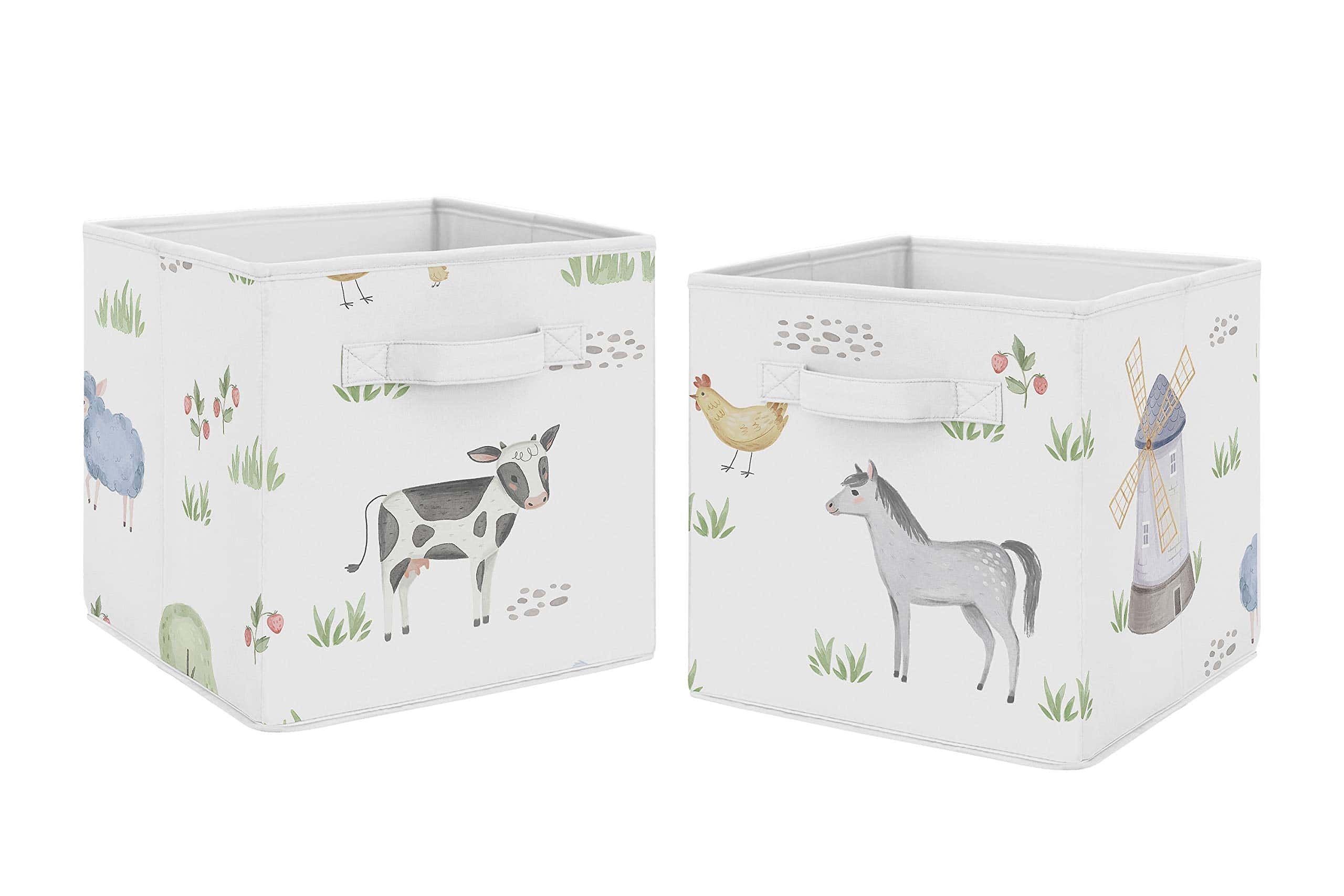 Cubos de Almacenamiento de Tela Plegables de Animales de