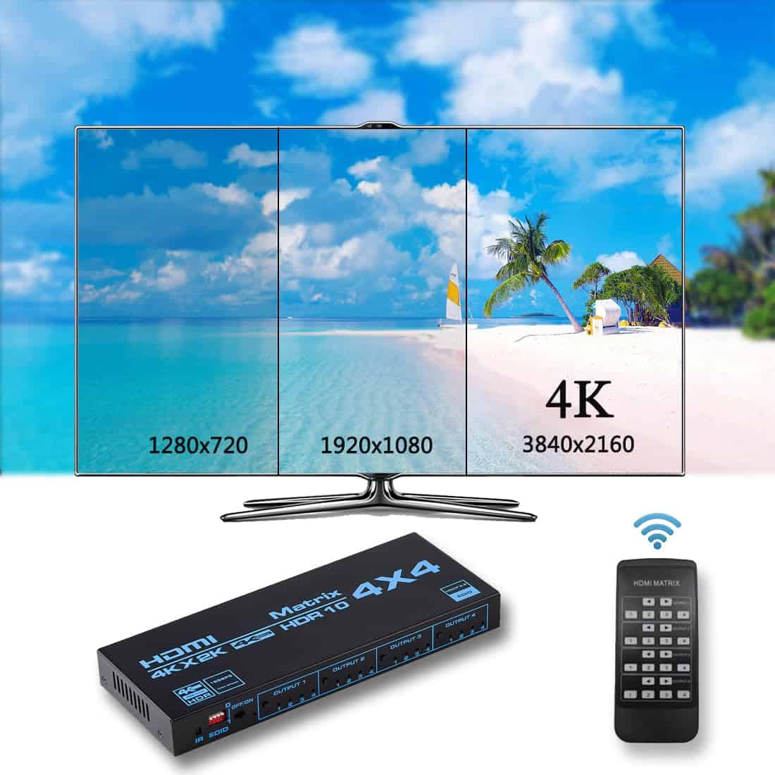 Enbuer HDMI Matrix Switch 4x4, 4K HDMI Matrix Switcher - Image 8