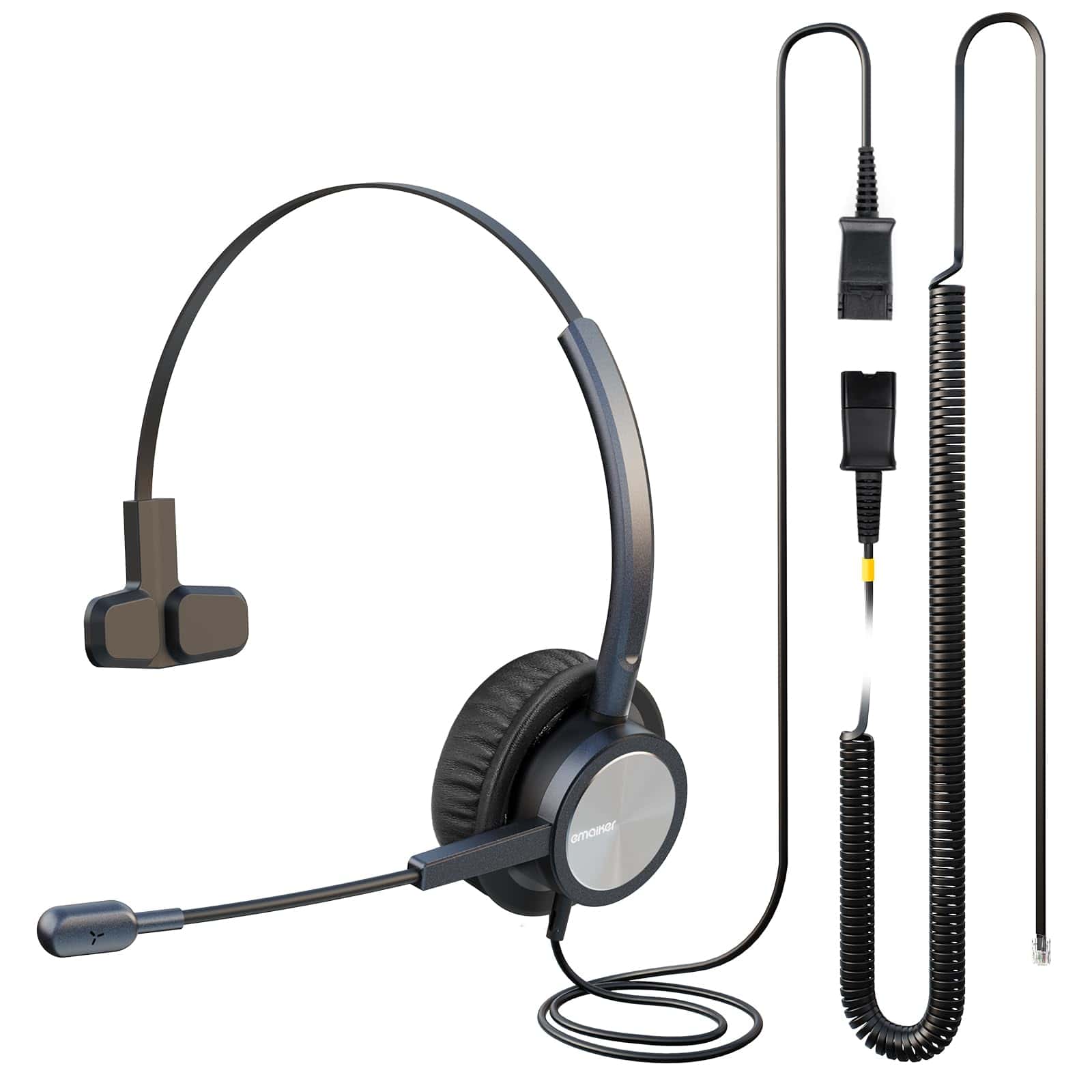 Auricular telefónico con cable de oficina con una oreja