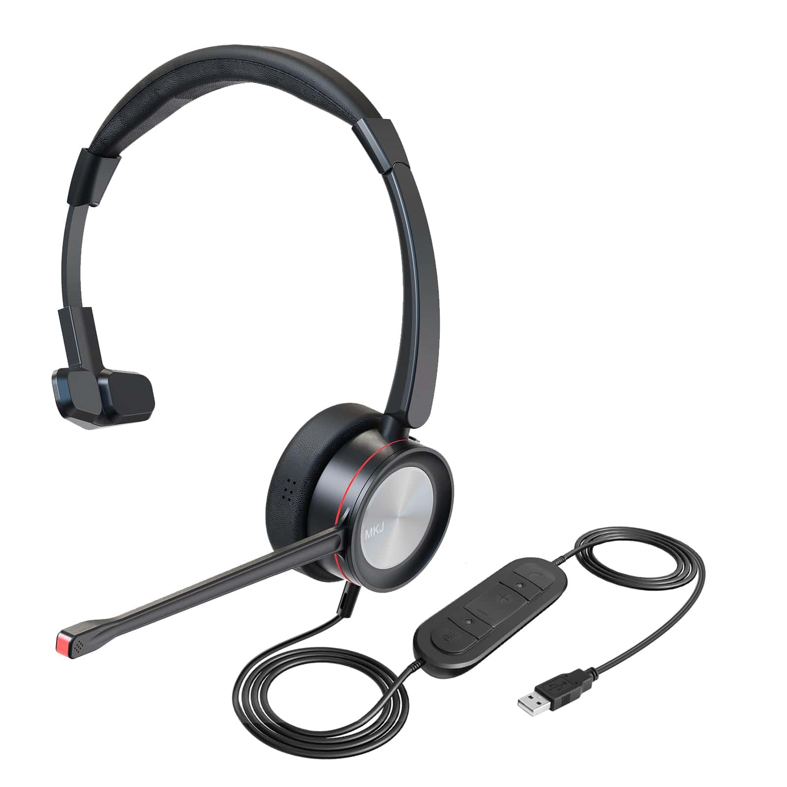 Auriculares Usb Mkj Con Micrófono Con Cancelación De Ruido