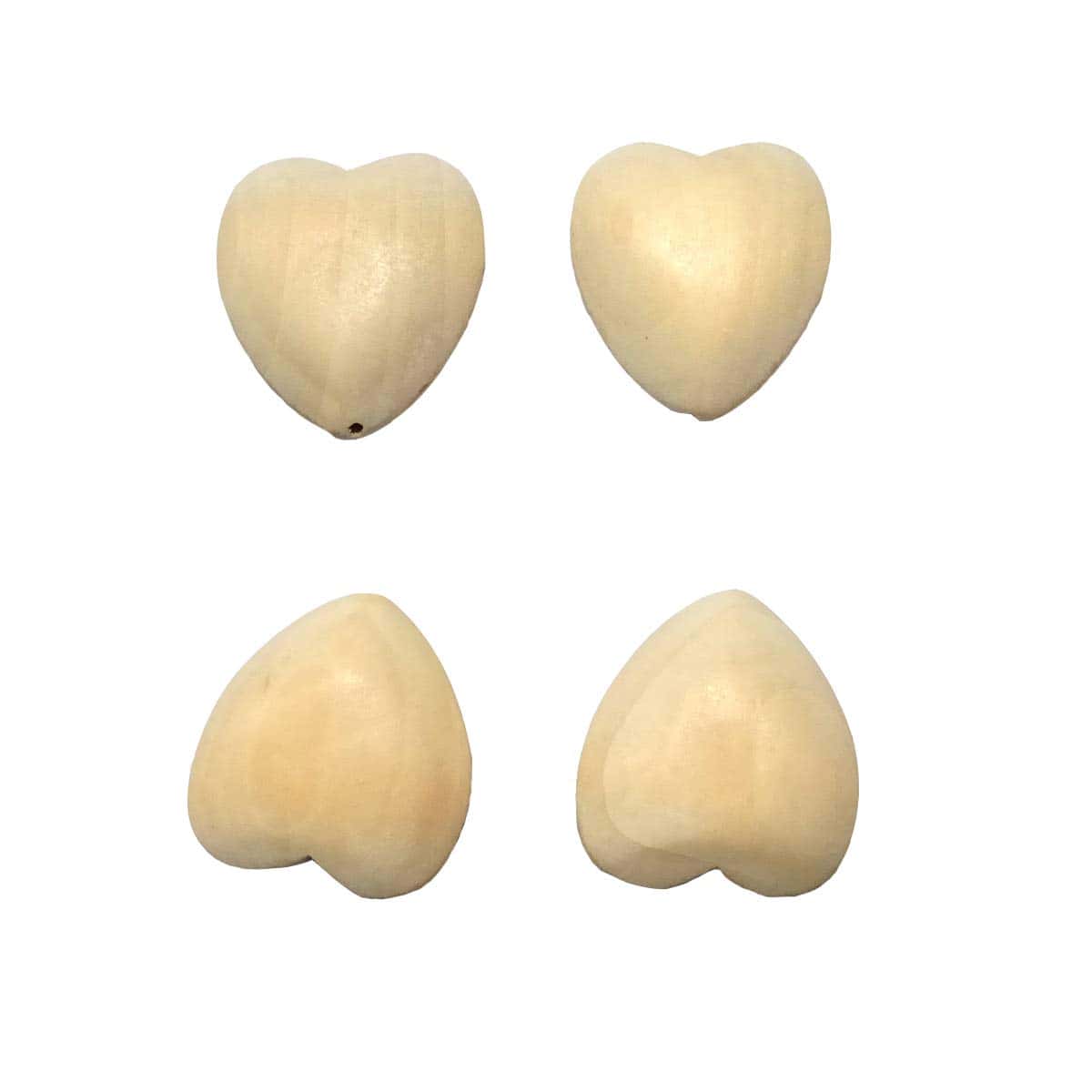 10pcs Corazones de Madera Natural de 40mm sin Terminar con