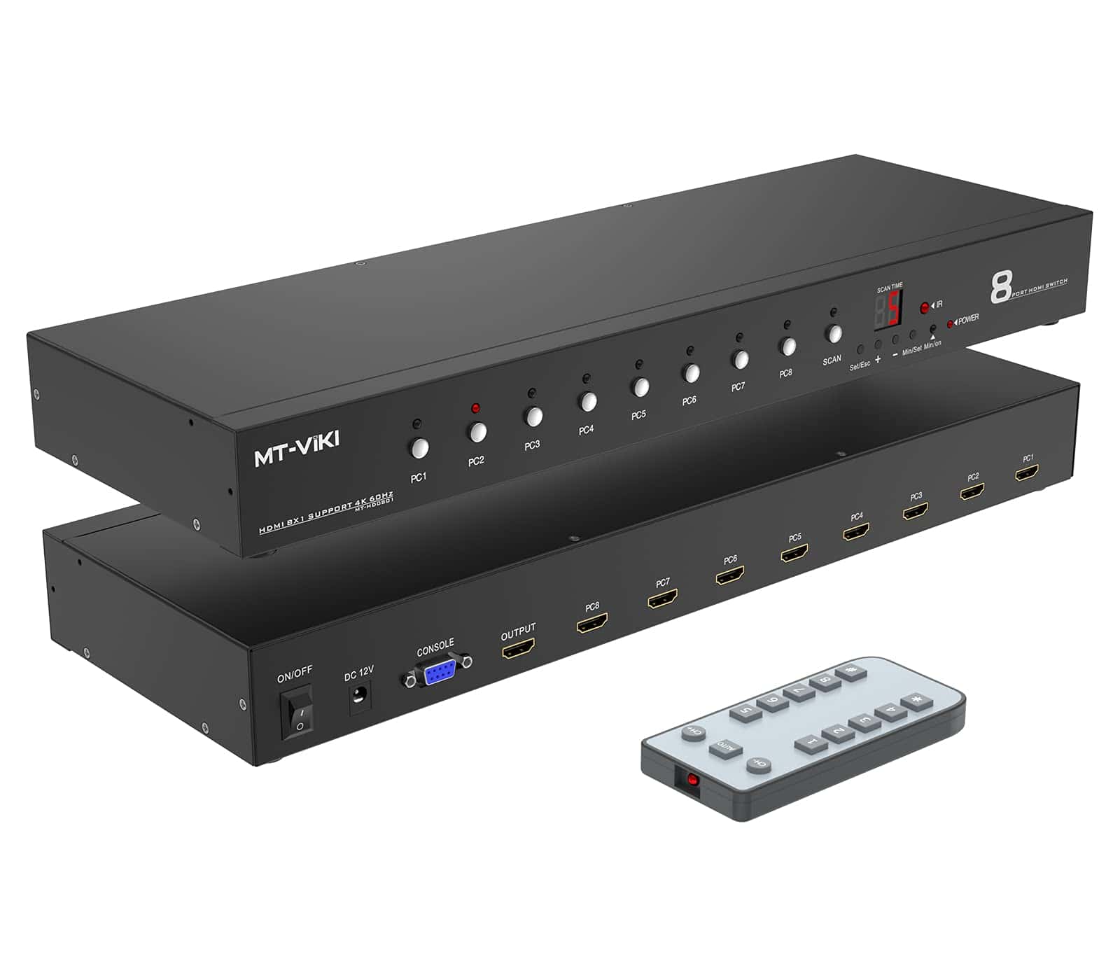 Switch HDMI Montable en Rack MT-VIKI, 8 Puertos HDMI Switch