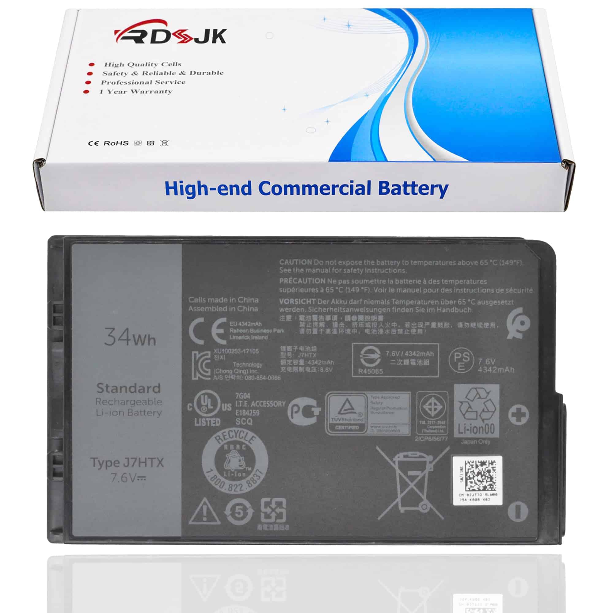 Batería para Laptop J7HTX 7XNTR FH8RW 2JT7D para Dell