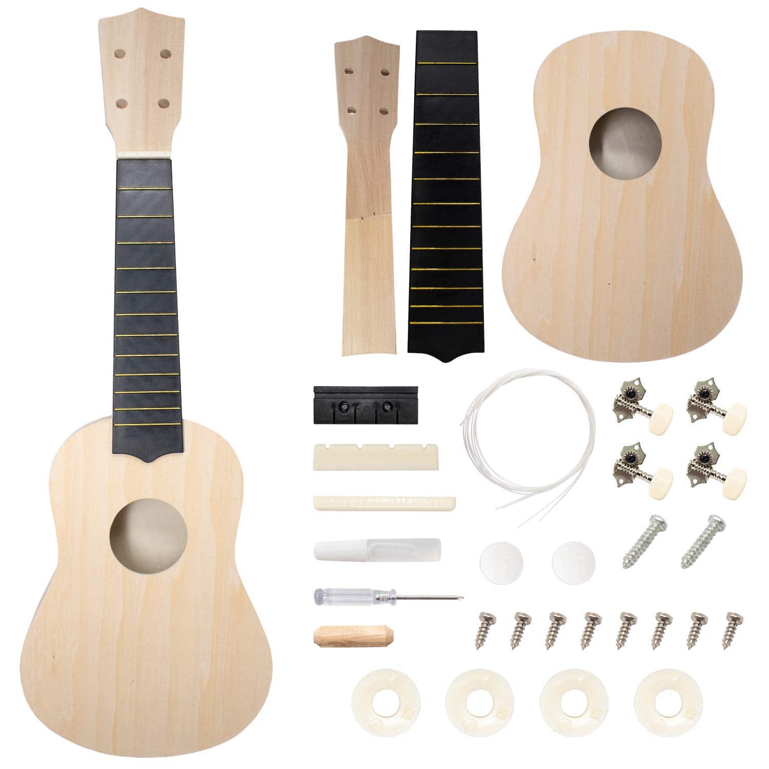 Kit de Ukulele DIY Soprano (21 pulgadas) Construye tu