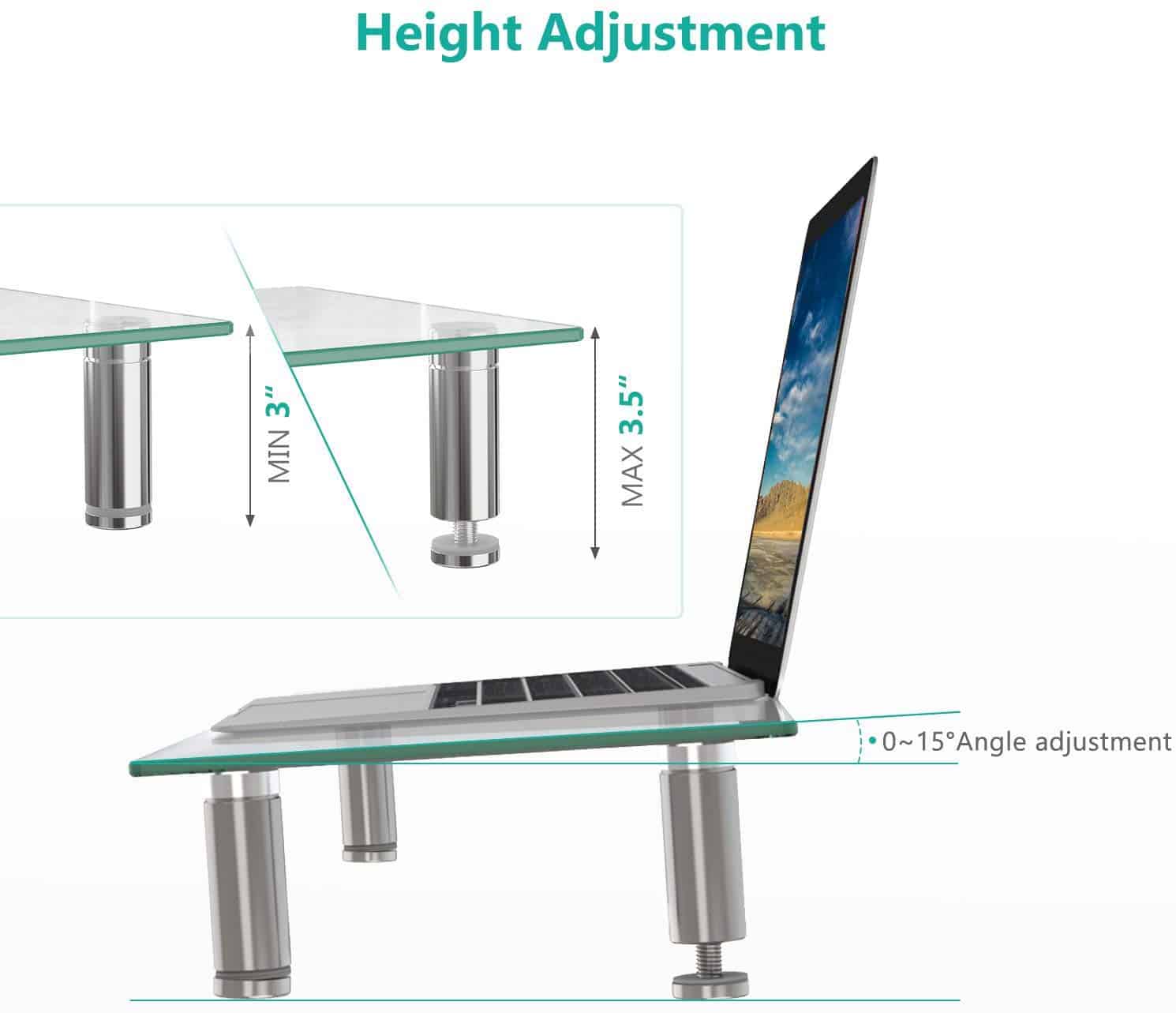 Monitors Rectangular Base Base de Vidrio Templado Rectangular WALI para Monitor – Lapson México