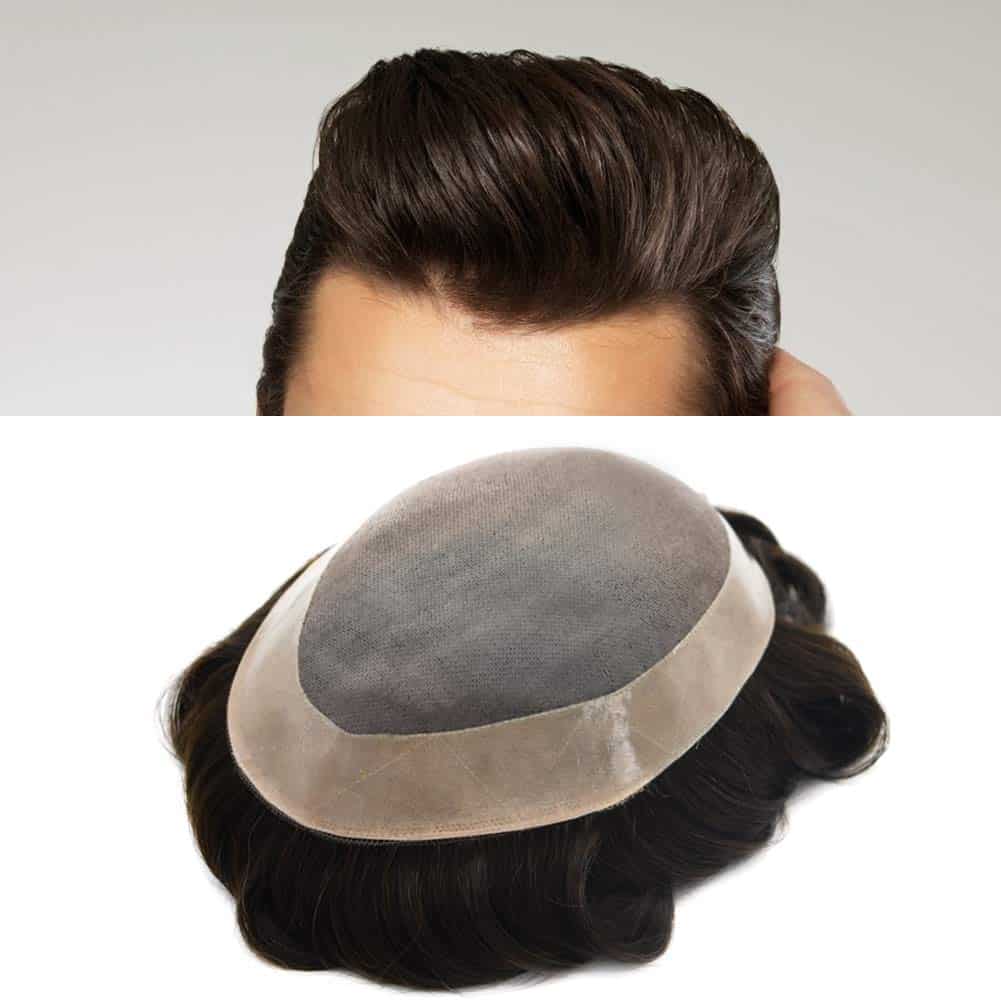 Tupé para Hombre de Cabello Humano con Base de Mono Fino y