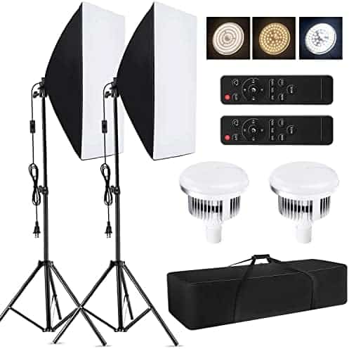Softbox De Luz de Video ANDOER 2 Piezas Profesional -Negro