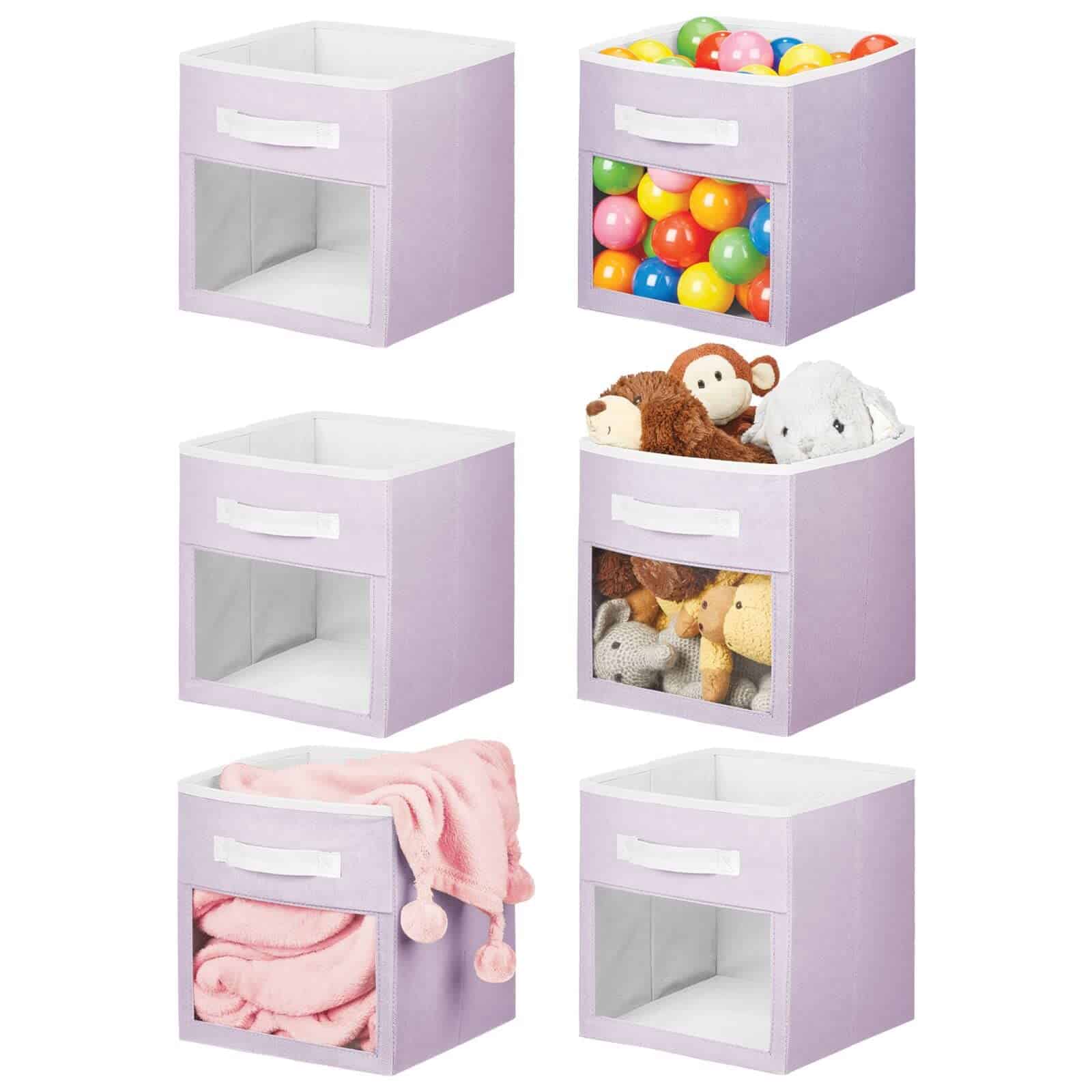 mDesign Organizador de almacenamiento de tela para closet