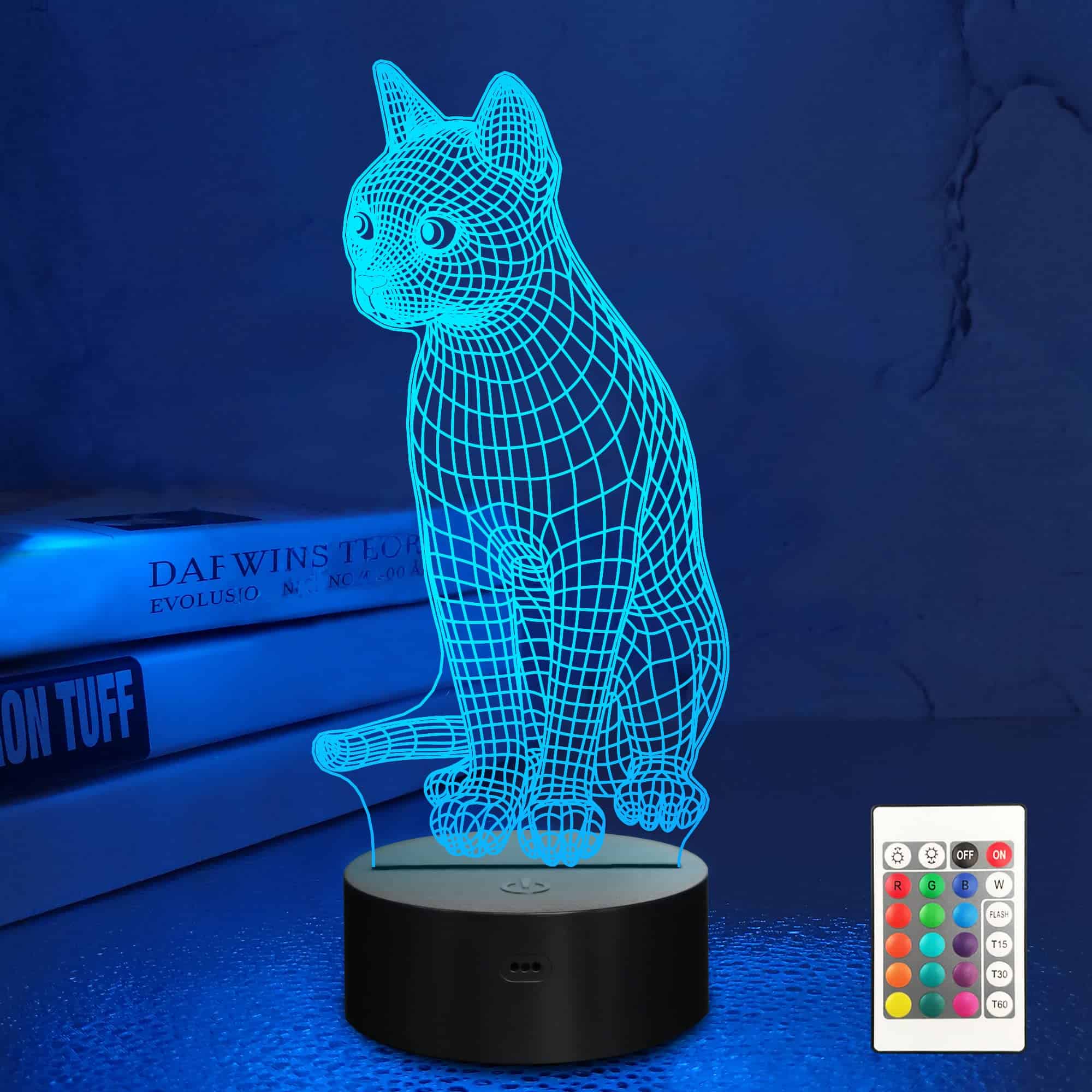 Lámpara Lampeez 3D de Gato Luz Nocturna Gatito 3D Ilusión