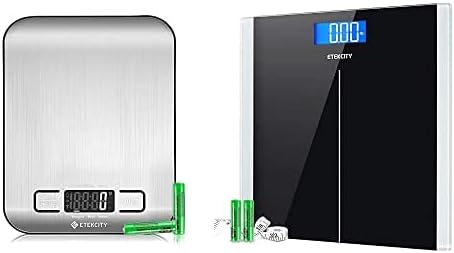 Báscula Digital Etekcity para Comid y Cuerpo Par -Negro