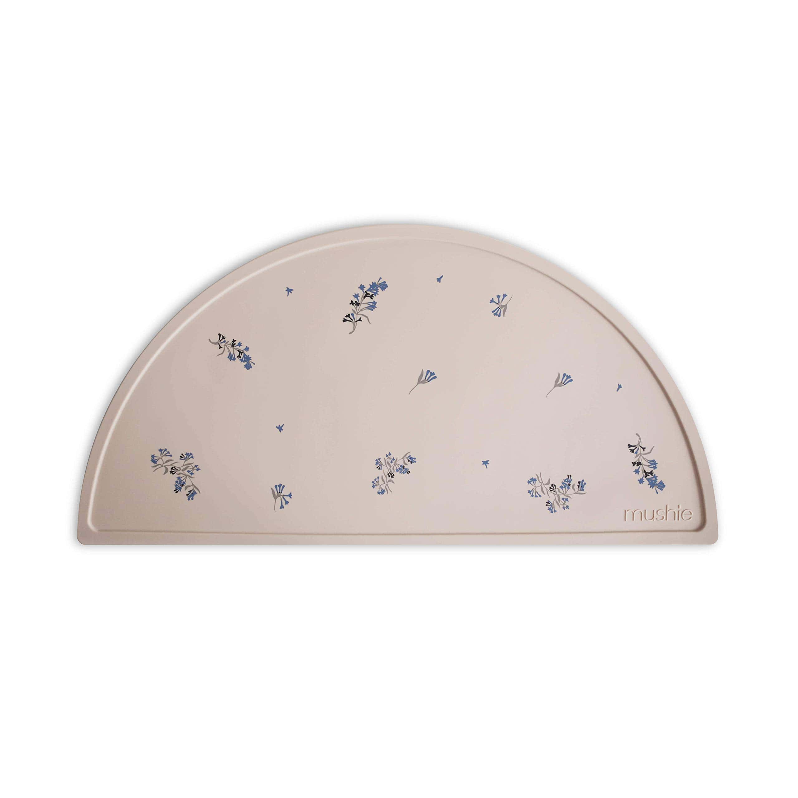 Mantel de silicona mushie para niños | Diseño -Flores Lila