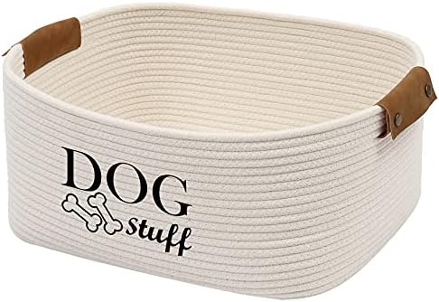 Contenedor Alimentos Mascotas Geyecete Cesta Cuadrada -Beige