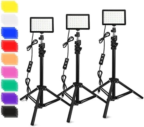 Kit de Iluminación Obeamiu LED Tripode Ajustable 5600K 3pcs