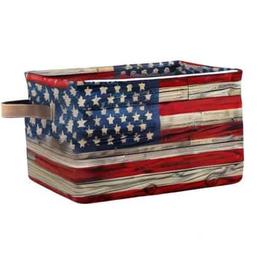 Cesta de almacenamiento de bandera patriótica de tela - Image 9