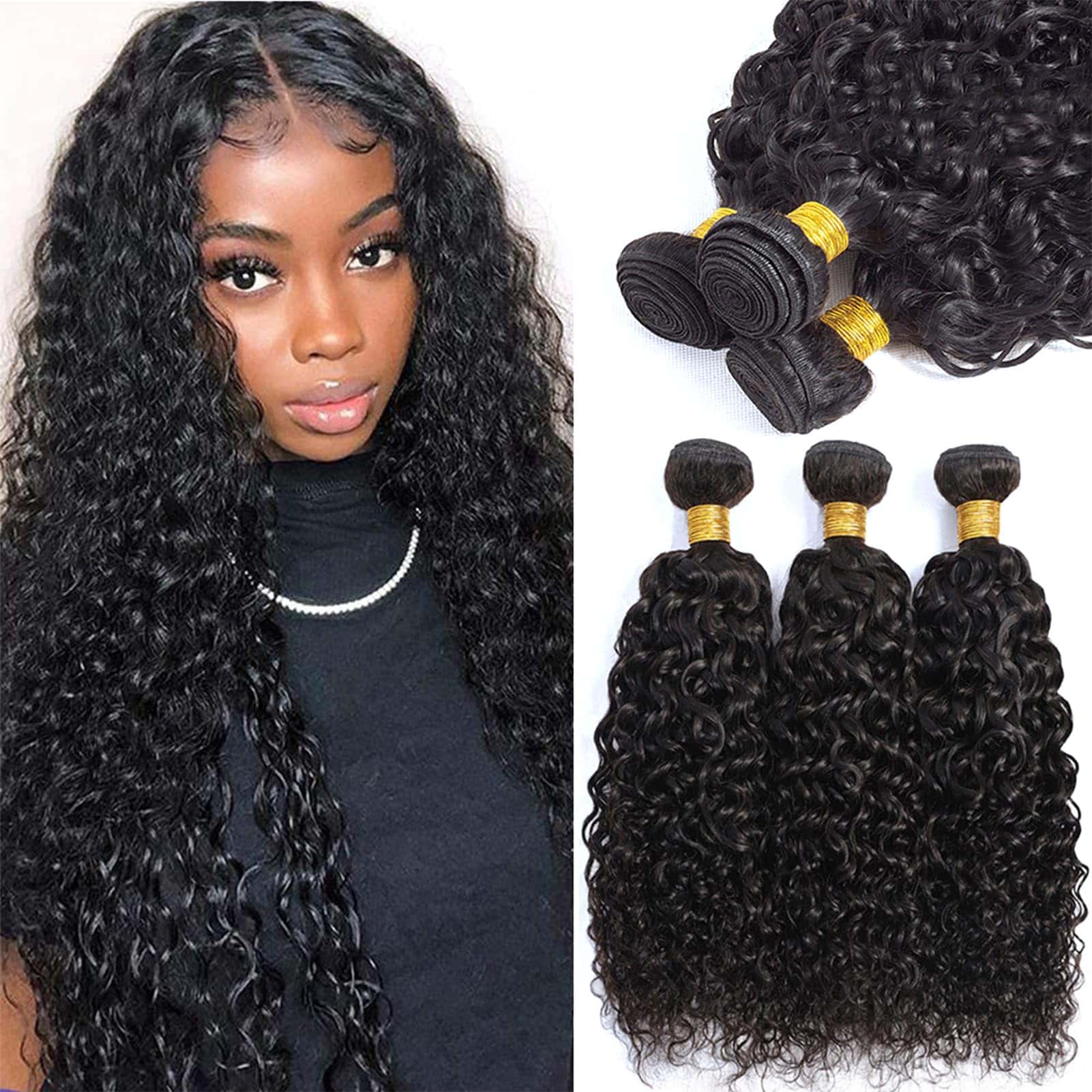 12A Curly Bundles de Cabello Humano 22″ 24″ 26″ 300g