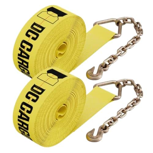 Dos Correas de Malacate de 4 pulgadas x 30 pies con Gancho