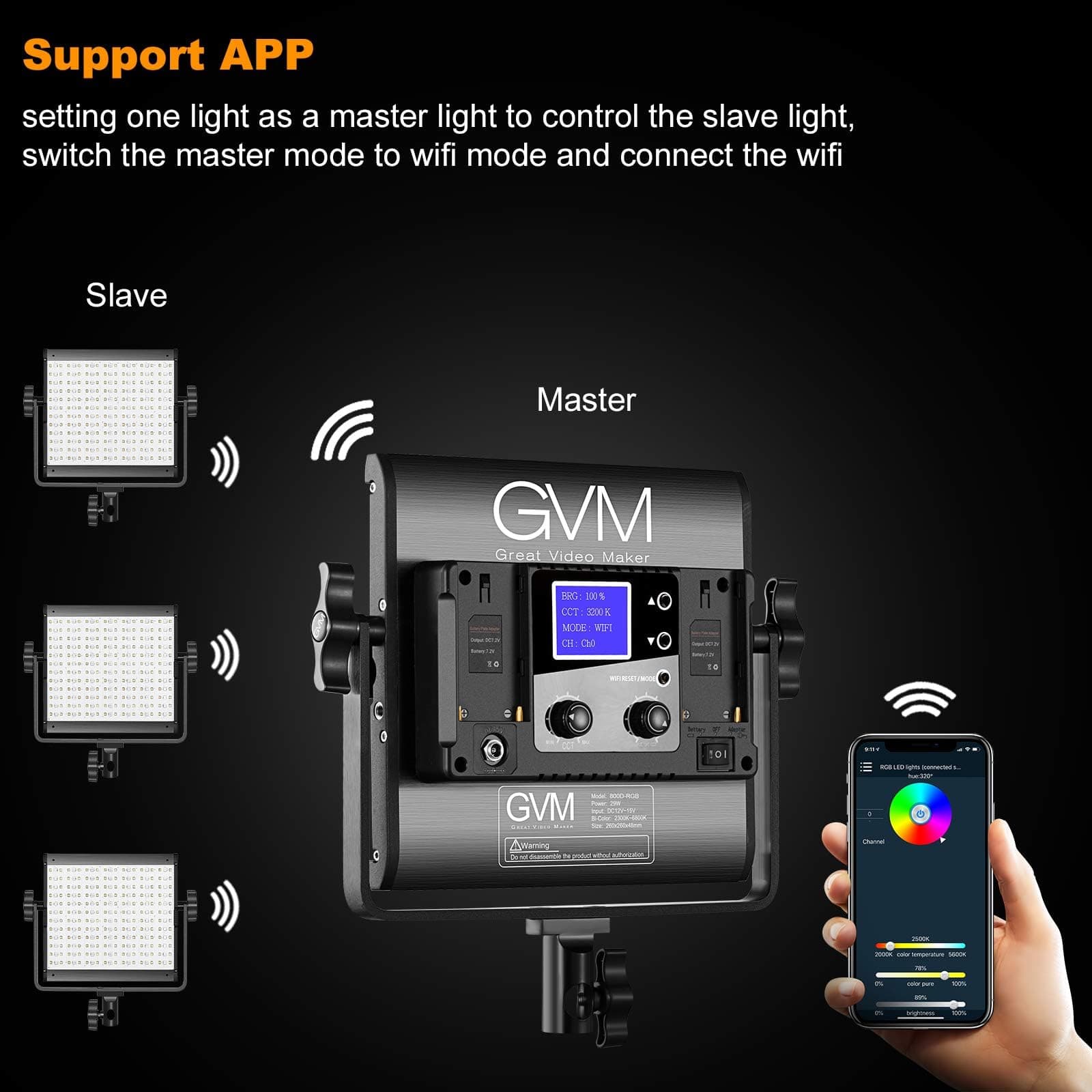 GVM RGB LED Video Light, 800D Studio Light with APP Control - Image 7