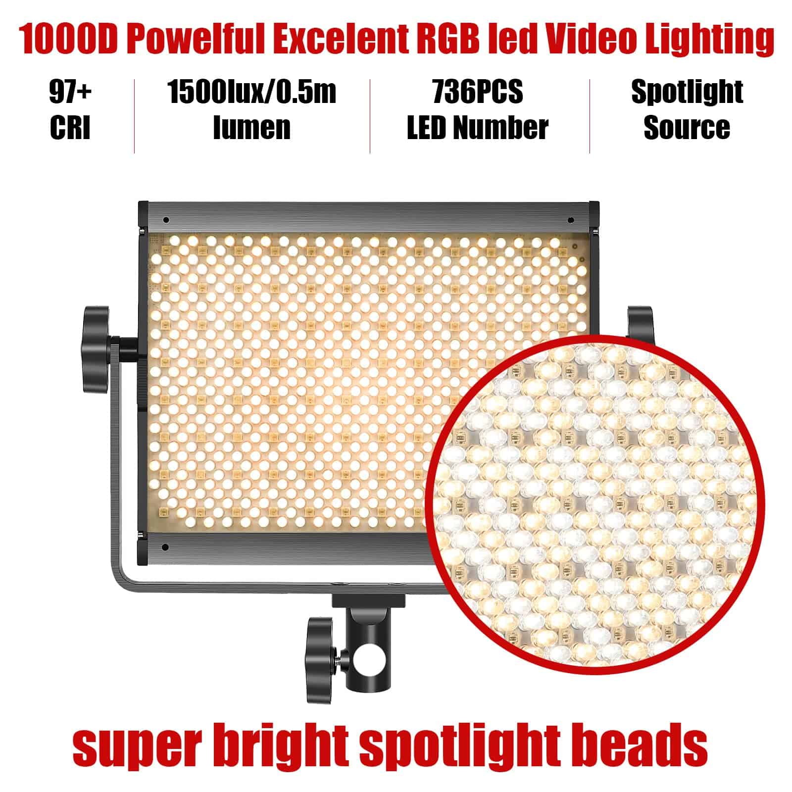 GVM RGB LED Video Light, 800D Studio Light with APP Control - Image 4