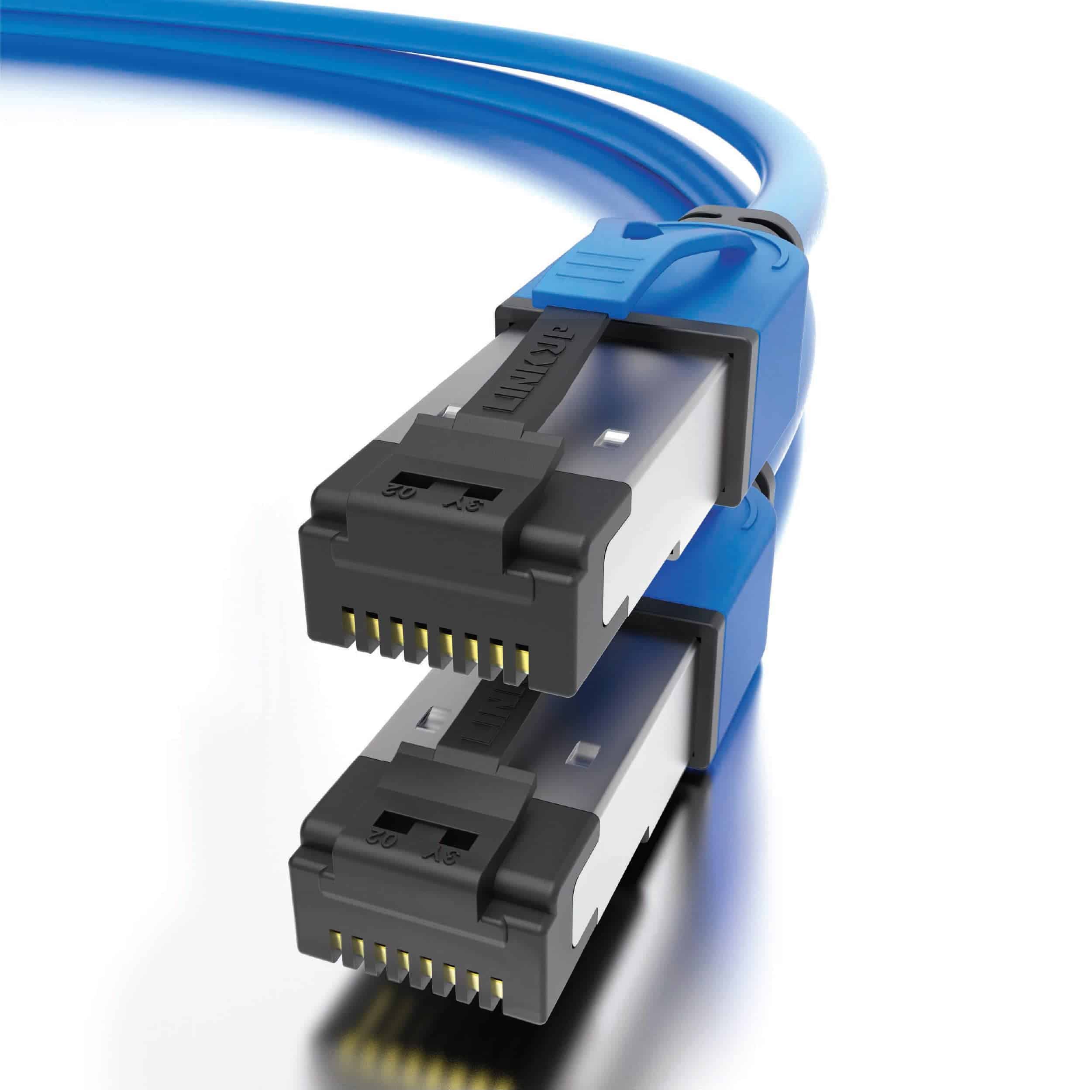 Cable LINKUP Ethernet Cat8 40Gbps Doble Blindado 2000MHz