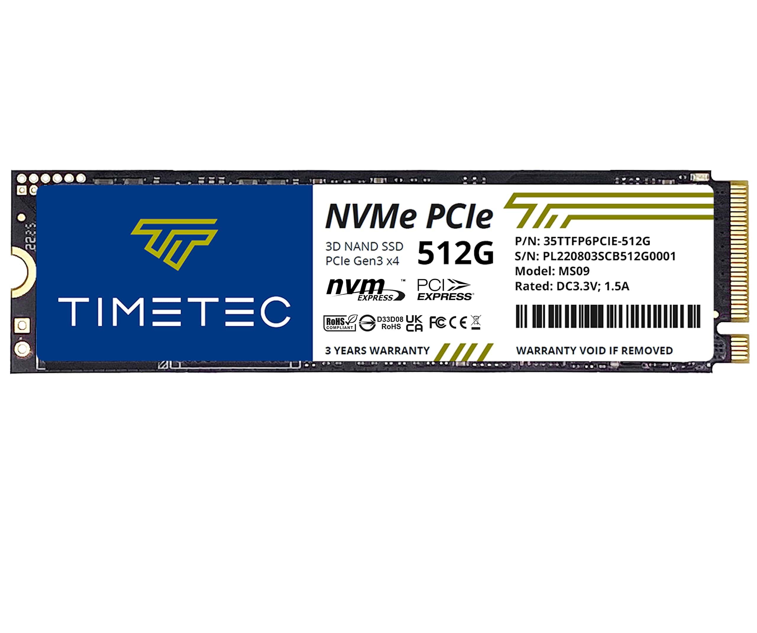 Estado Sólido Interno Timetec 512GB SSD NVMe M.2 para PC