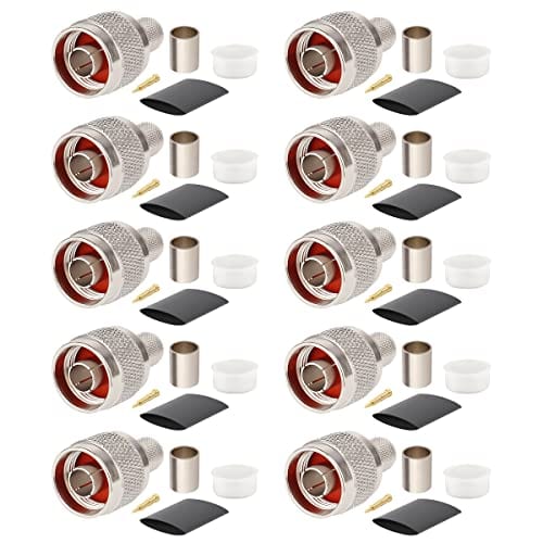 XRDS -RF 10 Pack Conector N Macho para Crimpar 50 ohm