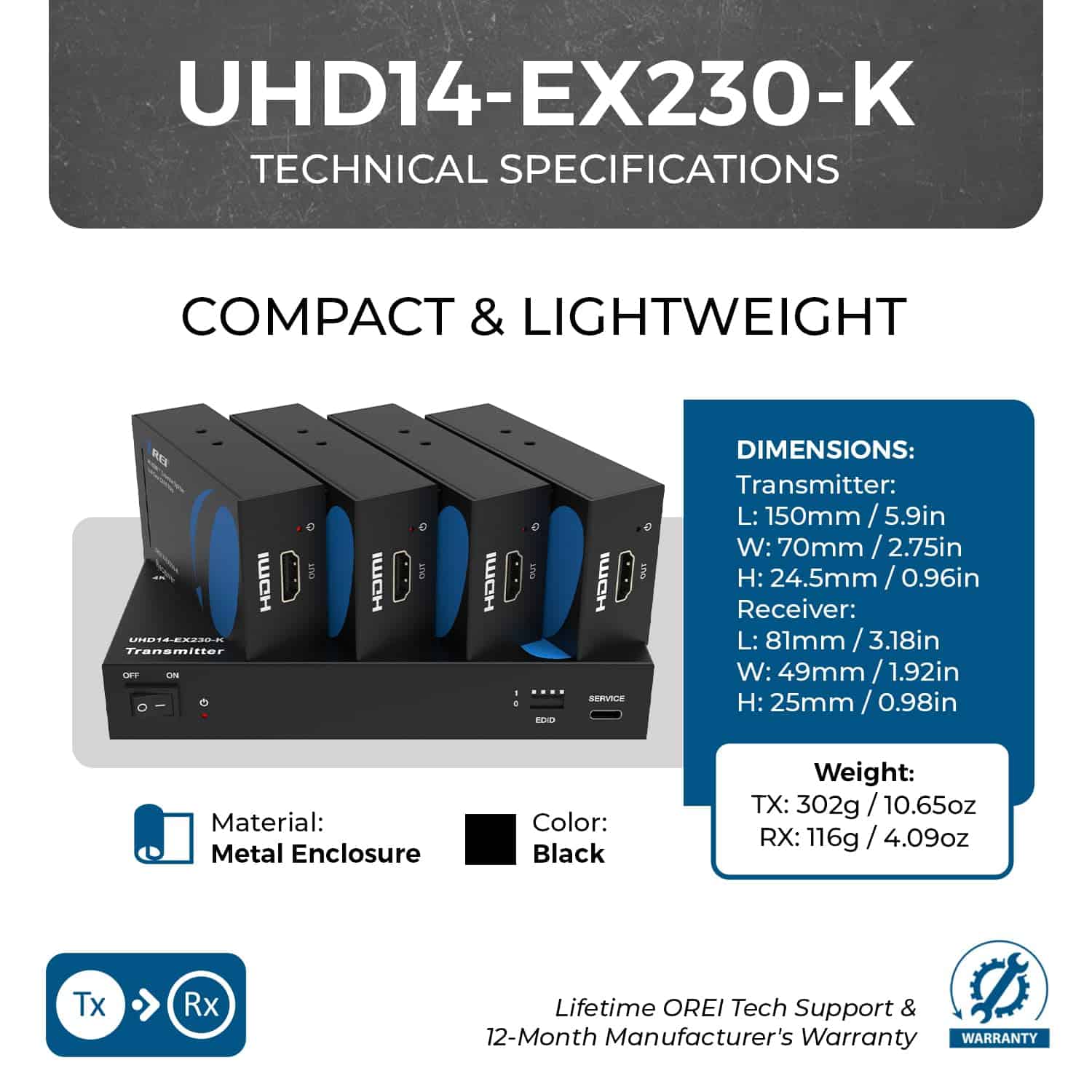 Splitter Extensor HDMI 4K 1x4 OREI, Múltiple sobre un solo - Image 10