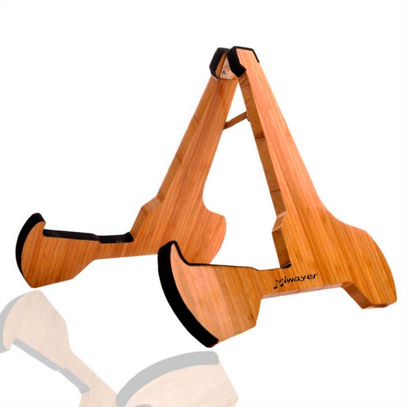 Soporte de Guitarra Miwayer de Bambú Real A-Frame Plegable - Image 5