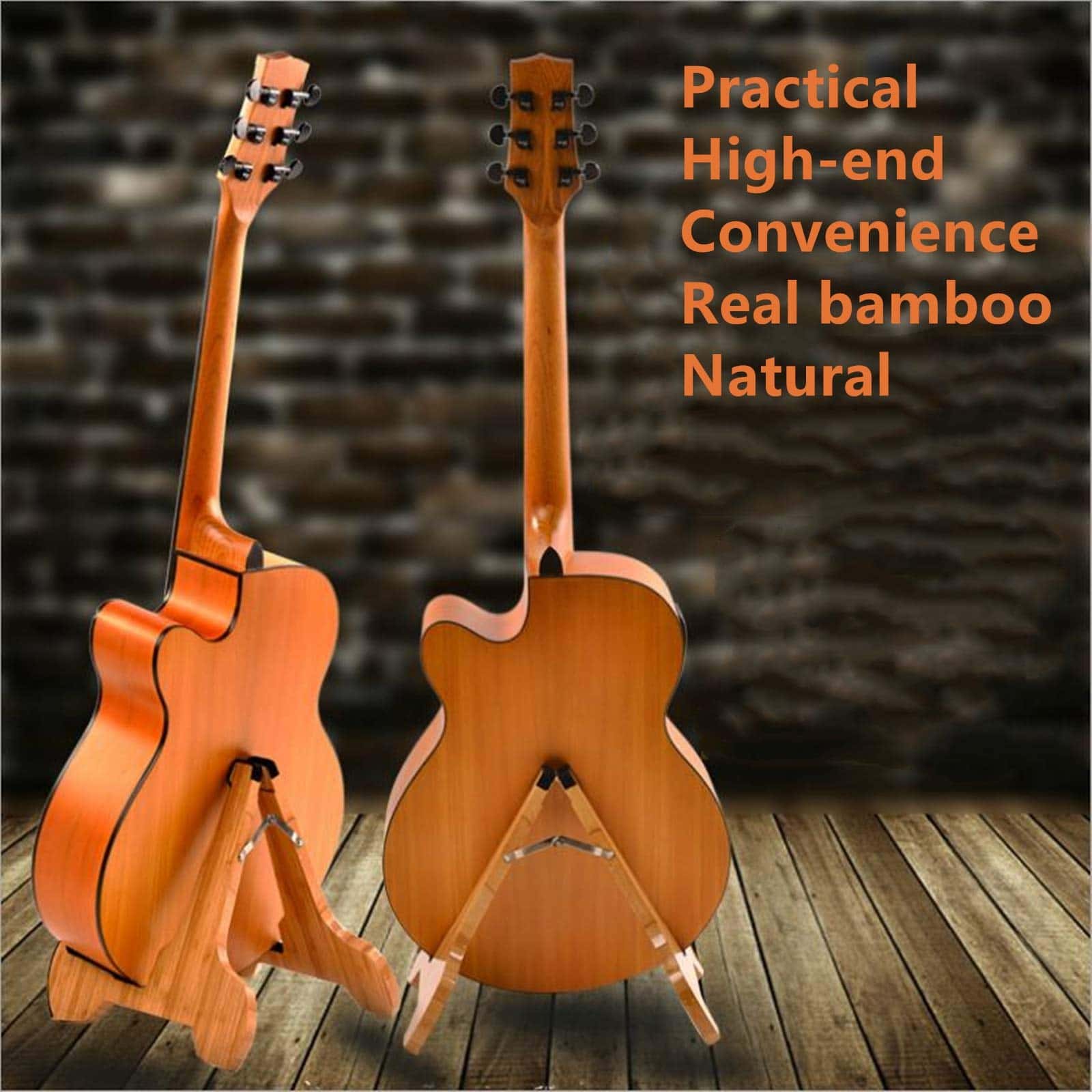 Soporte de Guitarra Miwayer de Bambú Real A-Frame Plegable - Image 3