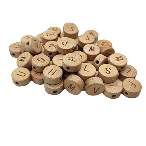 104pcs Cuentas de Letras de Madera en Forma Ovalada y