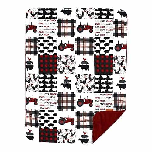 Manta de bebé de lujo Dear Baby Gear Farm - Reversible