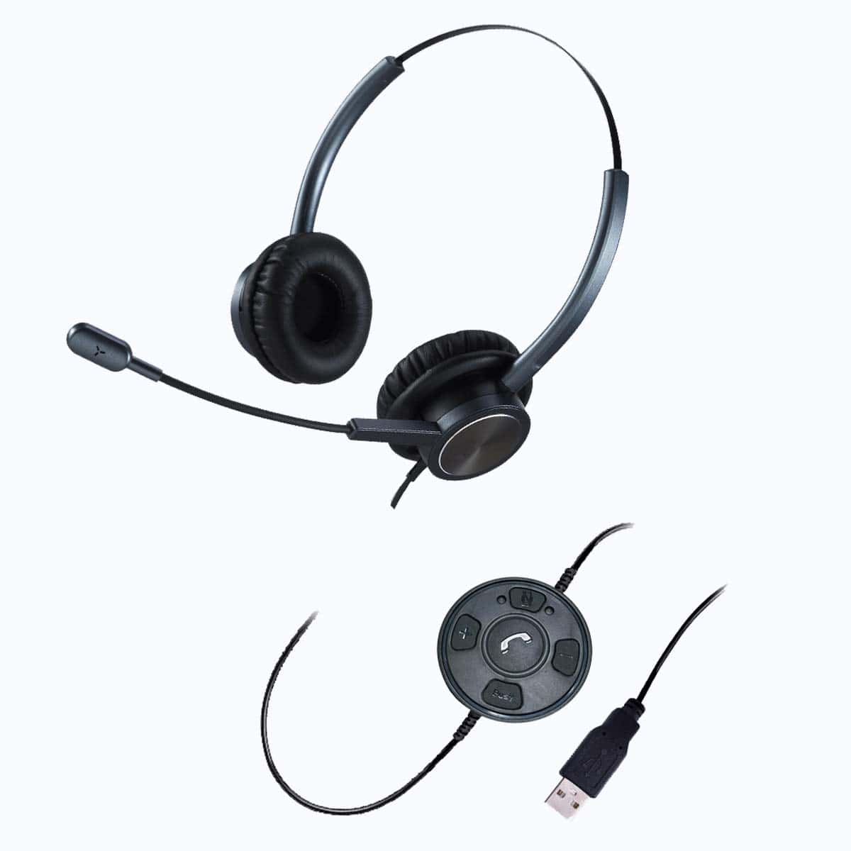 Auriculares USB con micrófono con cancelación de ruido,