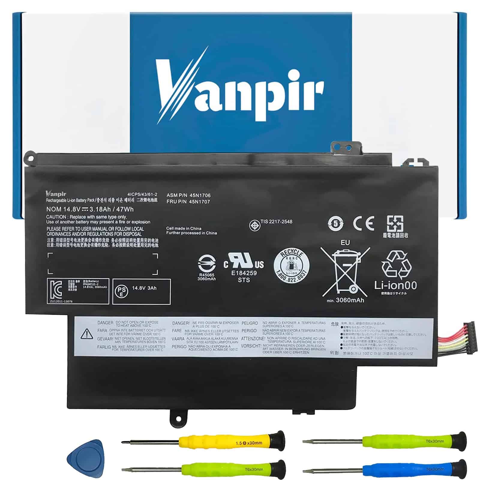 Batería para Laptop VANPIR 45N1706 14.8V 47Wh 3180mAh de