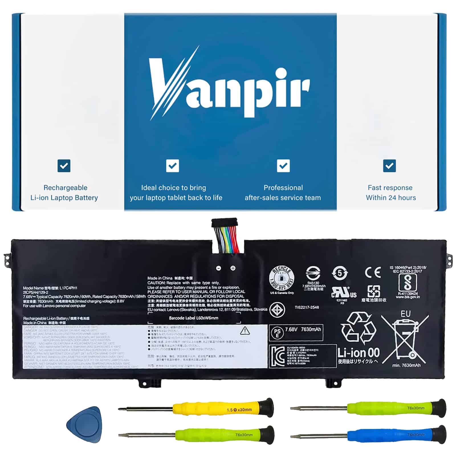 Batería para Laptop VANPIR L17C4PH1 Compatible con Lenovo
