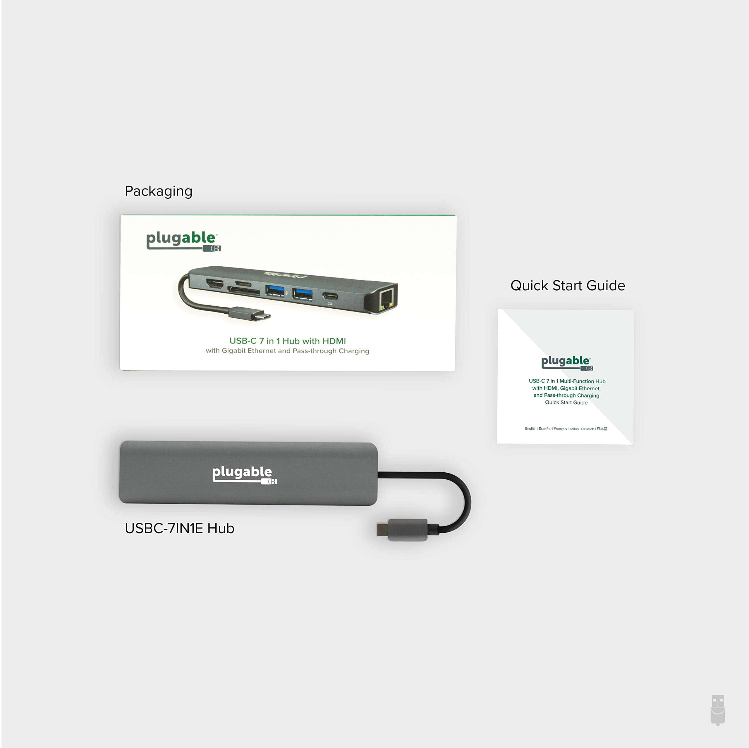 Adaptador multipuerto Plugable 7 en 1 USB C Hub con - Image 8