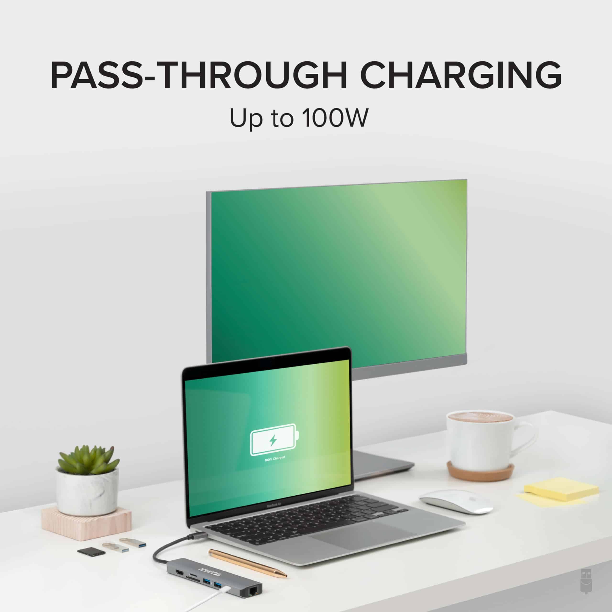 Adaptador multipuerto Plugable 7 en 1 USB C Hub con - Image 5